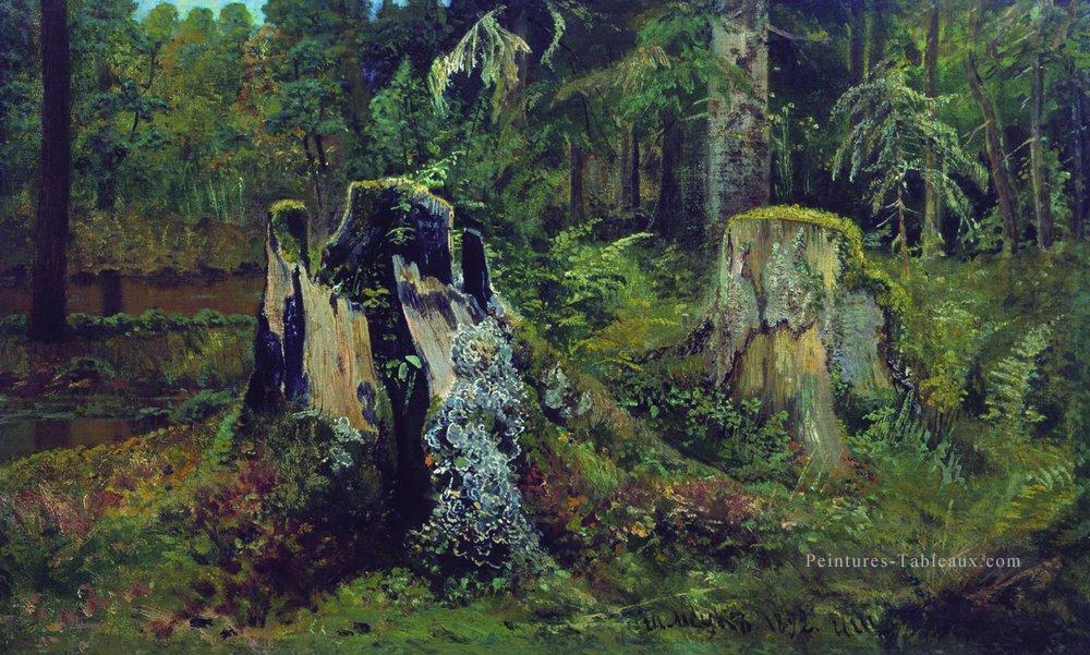 paysage avec souche 1892 Forêt d’IvanOvitch Peintures à l'huile
